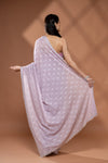 Mauve Georgette Saree With Unstitched Blouse