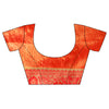 Grace Redefined Red Banarasi Saree With Square-Shaped Jaal And Zari Border With Unstitched Blouse