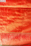 Grace Redefined Red Banarasi Saree With Square-Shaped Jaal And Zari Border With Unstitched Blouse