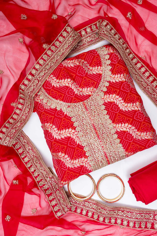 Rani Georgette Unstitched Salwar Suit With Georgette Dupatta