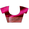 Garnet Banarasi Silk Saree With Unstitched Blouse