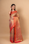 Timeless Beauty Tussar Banarasi Silk Saree And Woven Zari Border With Unstitched Blouse