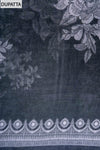 Black Cotton Unstitched Salwar Suit With Cotton Dupatta