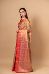 Timeless Beauty Tussar Banarasi Silk Saree And Woven Zari Border With Unstitched Blouse