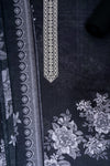 Black Cotton Unstitched Salwar Suit With Cotton Dupatta