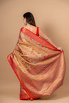 Timeless Beauty Tussar Banarasi Silk Saree And Woven Zari Border With Unstitched Blouse