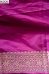 Magenta Banarasi Silk Saree With Unstitched Blouse