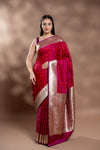 Rani Banarasi Silk Saree With Unstitched Blouse