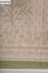 Tussar Pista Cotton Unstitched Salwar Suit With Cotton Dupatta