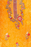 Mustard Crepe Unstitched Salwar Suit With Crepe Dupatta