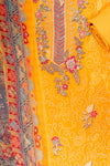 Mustard Crepe Unstitched Salwar Suit With Crepe Dupatta
