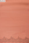Peach Georgette Saree With Unstitched Blouse