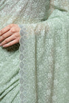 Pista Georgette Saree With Unstitched Blouse