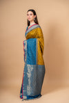 Wrapped in Elegance Pista South Indian Silk Saree And Woven Zari Border With Unstitched Blouse