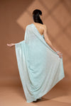 Sky Blue Georgette Saree With Unstitched Blouse