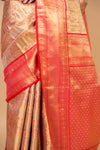 Timeless Beauty Tussar Banarasi Silk Saree And Woven Zari Border With Unstitched Blouse