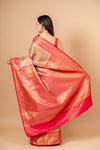 Timeless Beauty Tussar Banarasi Silk Saree And Woven Zari Border With Unstitched Blouse