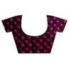Regal And Radiant Garnet Organza Floral Saree With Unstitched Blouse