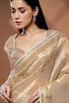 Tussar Shimmer Embroidered Saree With Unstitched Blouse