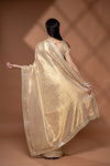 Tussar Shimmer Embroidered Saree With Unstitched Blouse