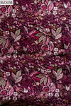 Regal And Radiant Garnet Georgette Floral Saree With Unstitched Blouse