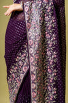 Deep Hues Wine Organza Saree With Unstitched Blouse