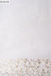 Effortlessly Beautiful Off White Organza Jaal Print Saree With Unstitched Blouse