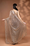 Tussar Net Embroidered Saree With Readymade Blouse
