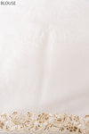 Effortlessly Beautiful Off White Organza Floral Saree With Unstitched Blouse