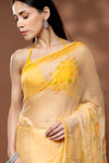 Peach Chiffon Saree With Unstitched Blouse