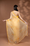 Peach Chiffon Saree With Unstitched Blouse