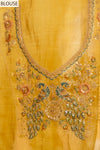 Mustard Crush Tissue Embroidered Saree With Unstitched Blouse