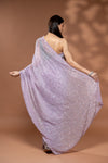 Mauve Shimmer Embroidered Saree With Unstitched Blouse