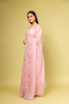Glow Different In Gajari Organza Floral Saree With Unstitched Blouse