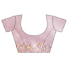 Delicate And Dreamy Mauve Organza Floral Saree With Unstitched Blouse