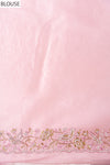 Delicate And Dreamy Mauve Organza Floral Saree With Unstitched Blouse