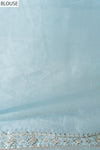 Timelessly Yours Sky Blue Organza Saree With Unstitched Blouse
