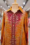 HALDI Mustard Crepe Readymade Suit With Pant