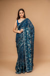 Statement Look Peacock Georgette Saree With Unstitched Blouse
