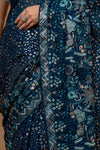 Statement Look Peacock Georgette Saree With Unstitched Blouse