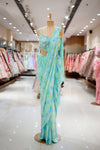MEHENDI Tea Green Crepe Readymade Saree Style Skirt
