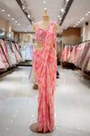 SANGEET Pink Crepe Readymade Saree Style Skirt