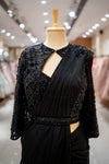 COCKTAIL Black Lycra Readymade Designer Saree with Readymade Blouse