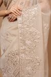 Timeless Beauty Tussar Organza Saree And Woven Zari Border With Unstitched Blouse
