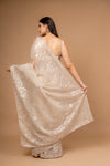 Timeless Beauty Tussar Organza Saree And Woven Zari Border With Unstitched Blouse