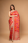 Timeless Elegance Rani Banarasi silk Saree With Unstitched Blouse