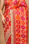 Timeless Elegance Rani Banarasi silk Saree With Unstitched Blouse