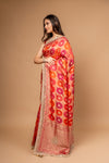 Timeless Elegance Rani Banarasi silk Saree With Unstitched Blouse