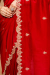 Heritage Heirloom Maroon Organza With Unstitched Blouse