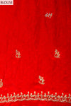 Grace Redefined Red Organza Saree With Unstitched Blouse